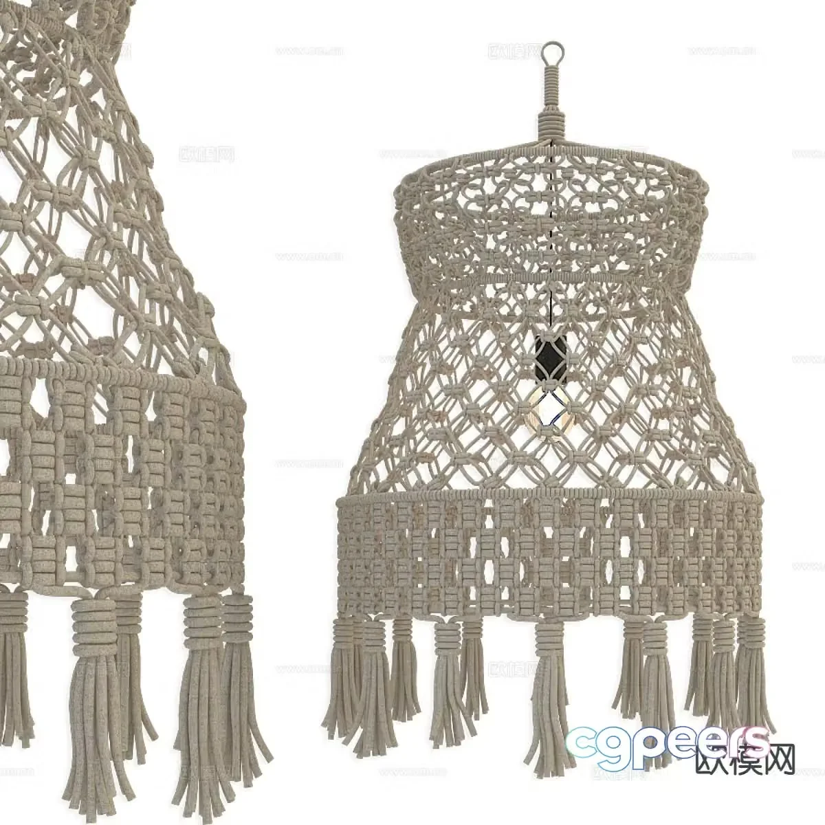 Southeast Asia chandelier rope chandelier 3d model