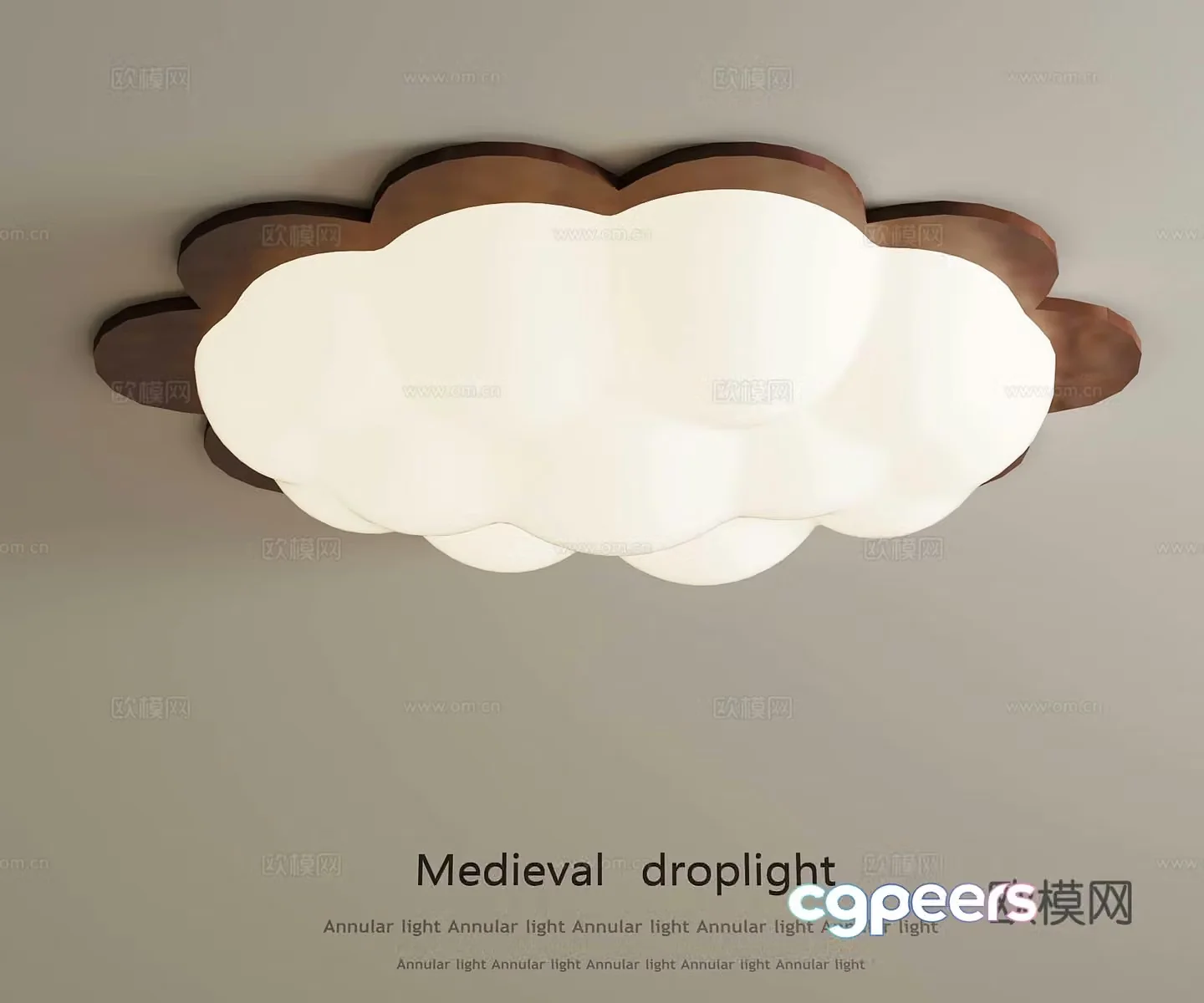 37 French Cream Ceiling Light 3D Model