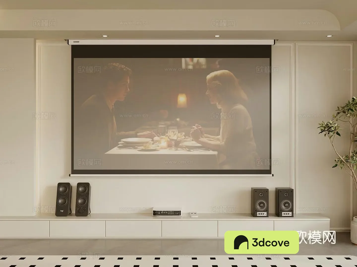 Projection Modern Projection Screen Audio