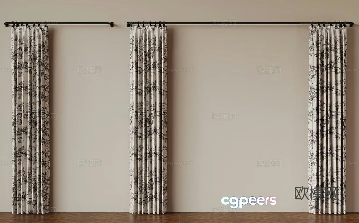 Curtain French Curtain 3D Model