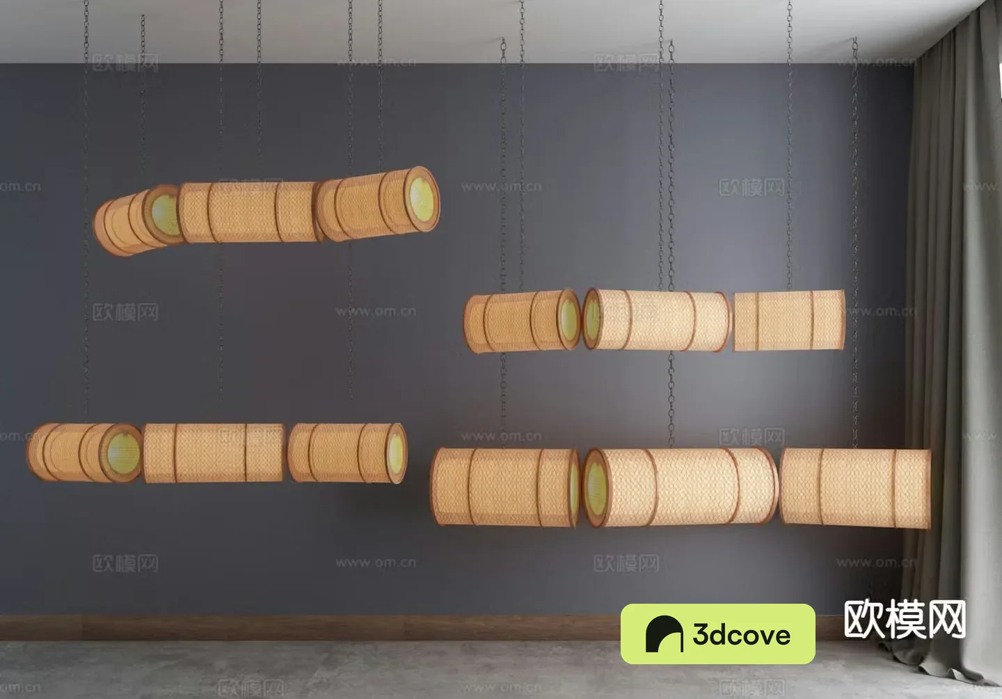 Zen Chinese style chandelier bamboo tube chandelier