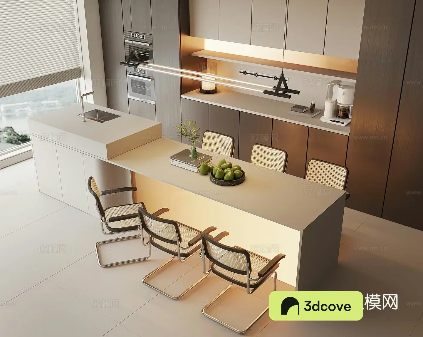 Modern water bar island