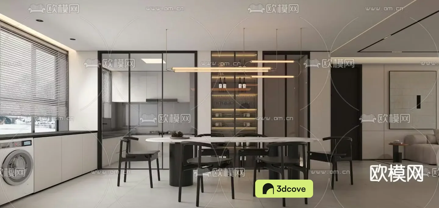 Modern living room dining room