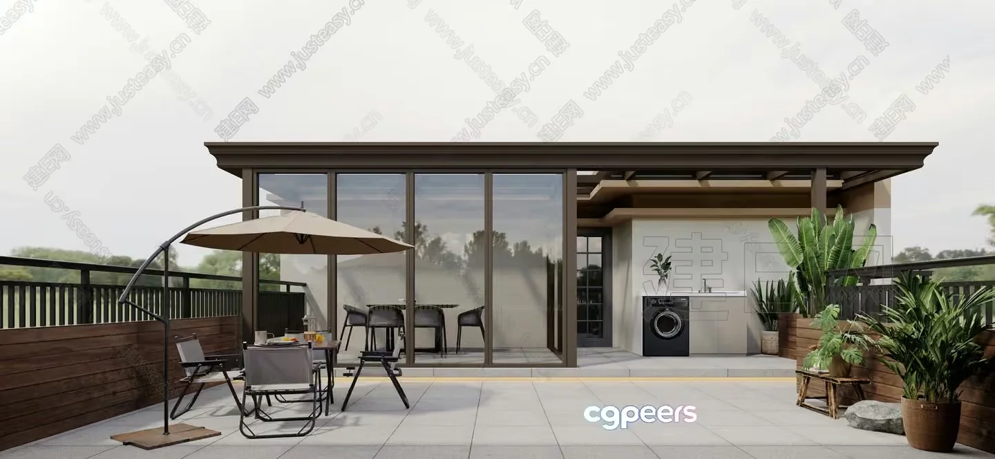 A Modern Outdoor Patio 3D Model – 7820 – VRAY Render
