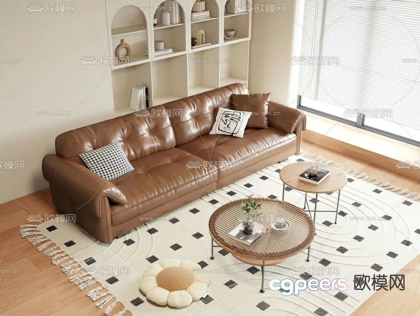Medieval style sofa double sofa 3d model