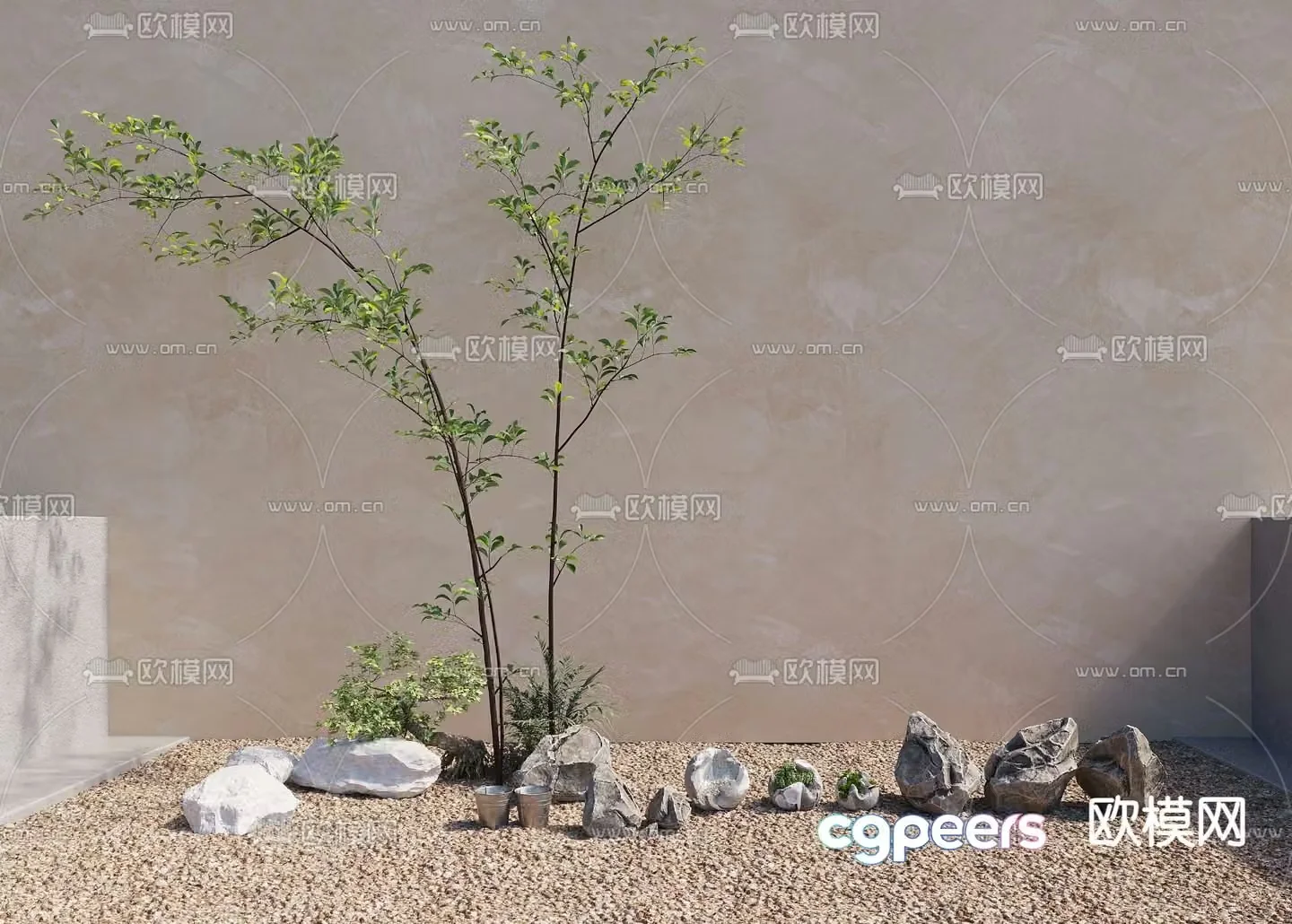 Landscape stones stones pebbles 3d model