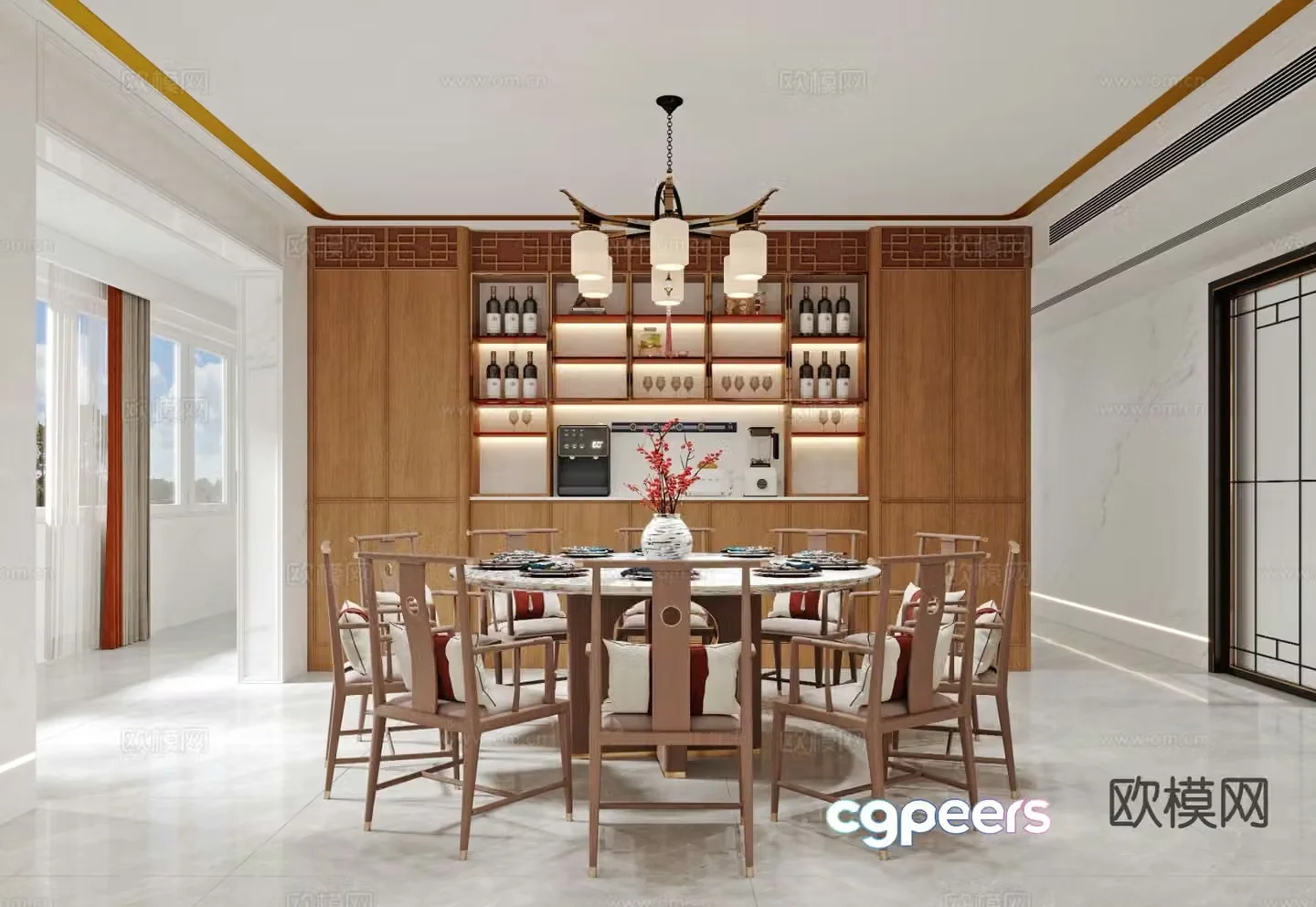 New Chinese restaurant 3d model