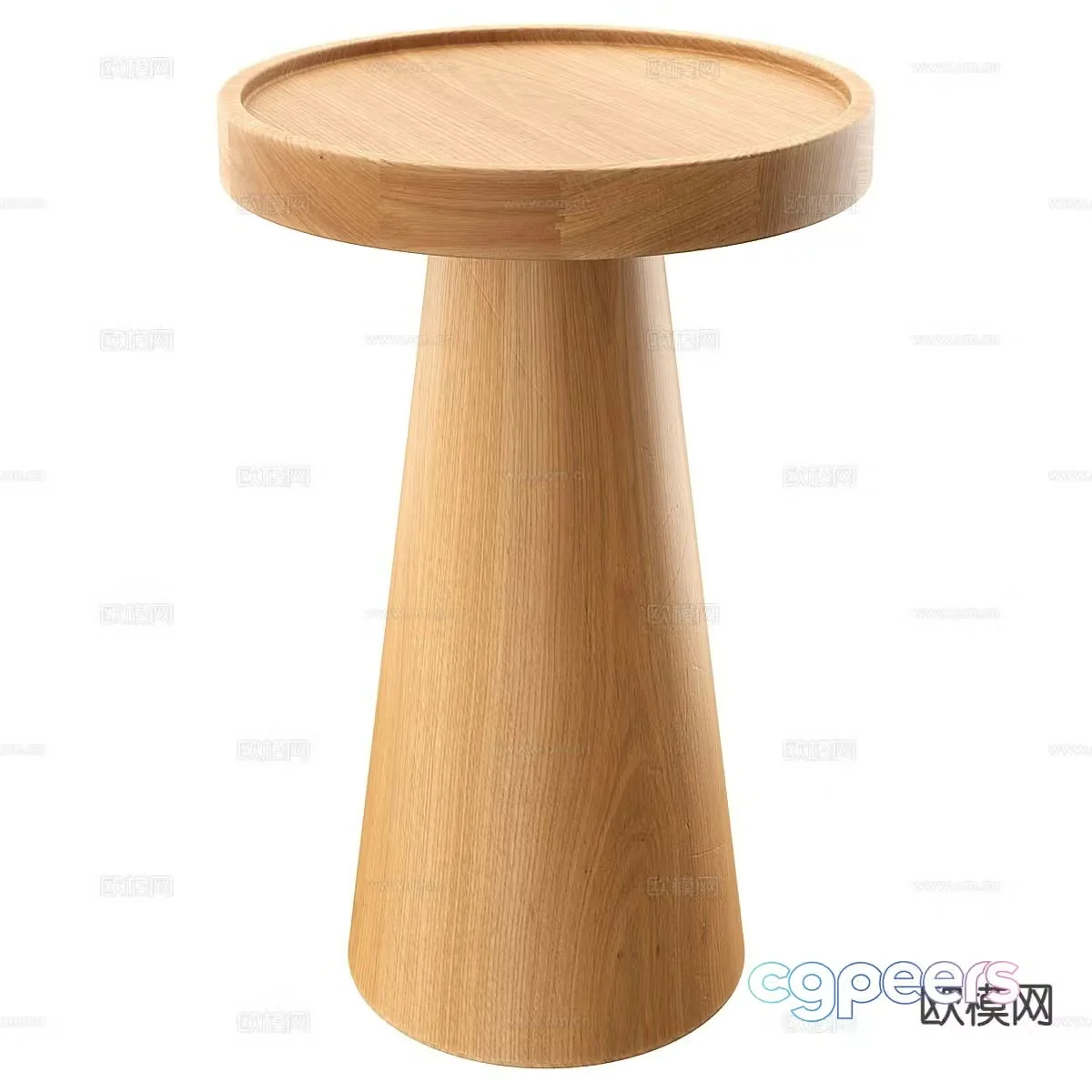 Log wind corner table side table round table table table 3d model