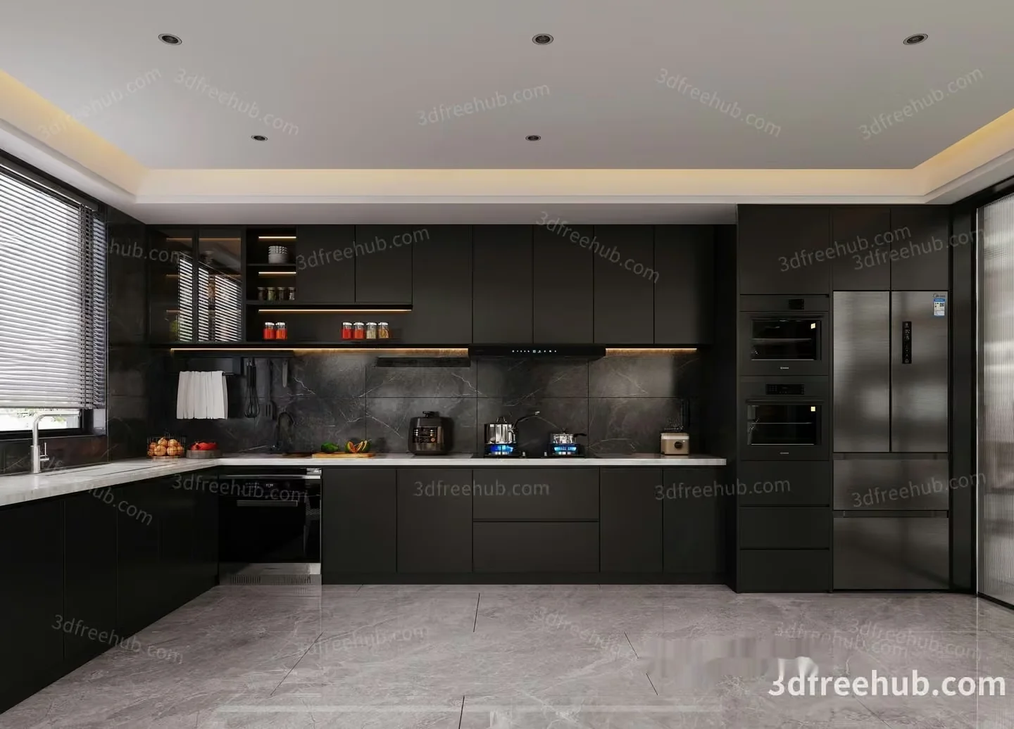 Modern Kitchen 3D Model – 20931 – VRAY Render