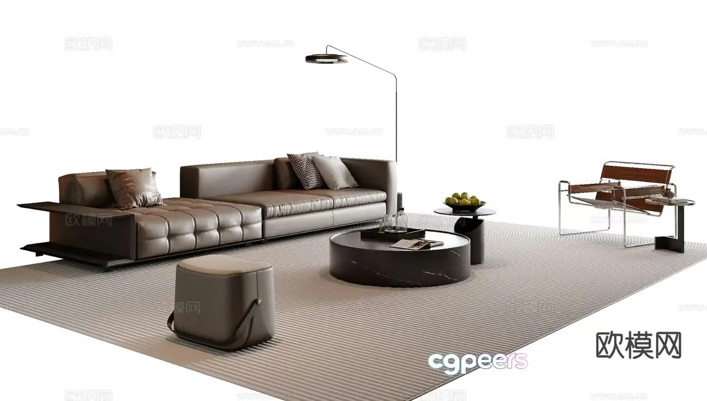 Italian sectional sofa 3d model
