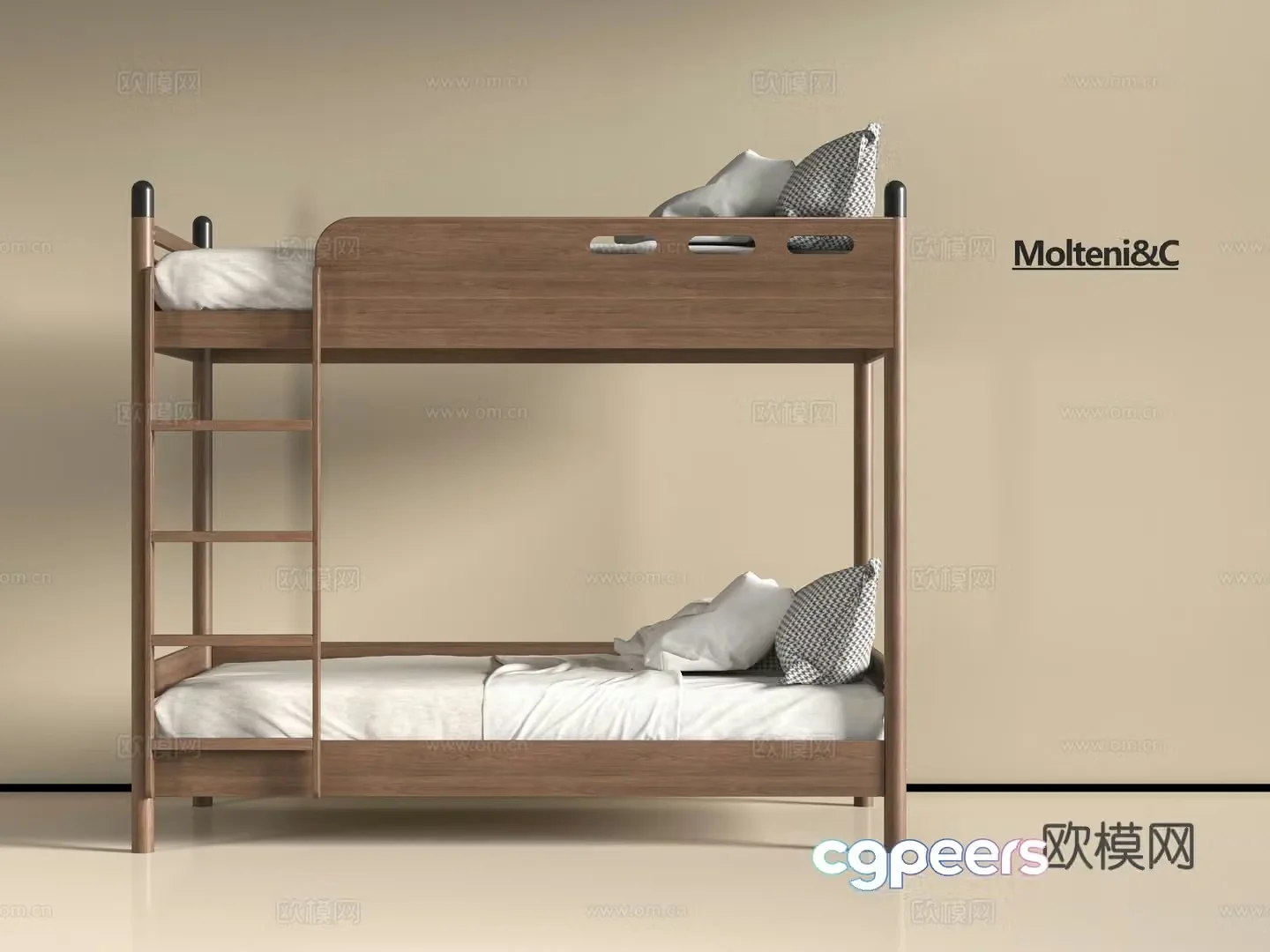 Modern solid wood 3D model