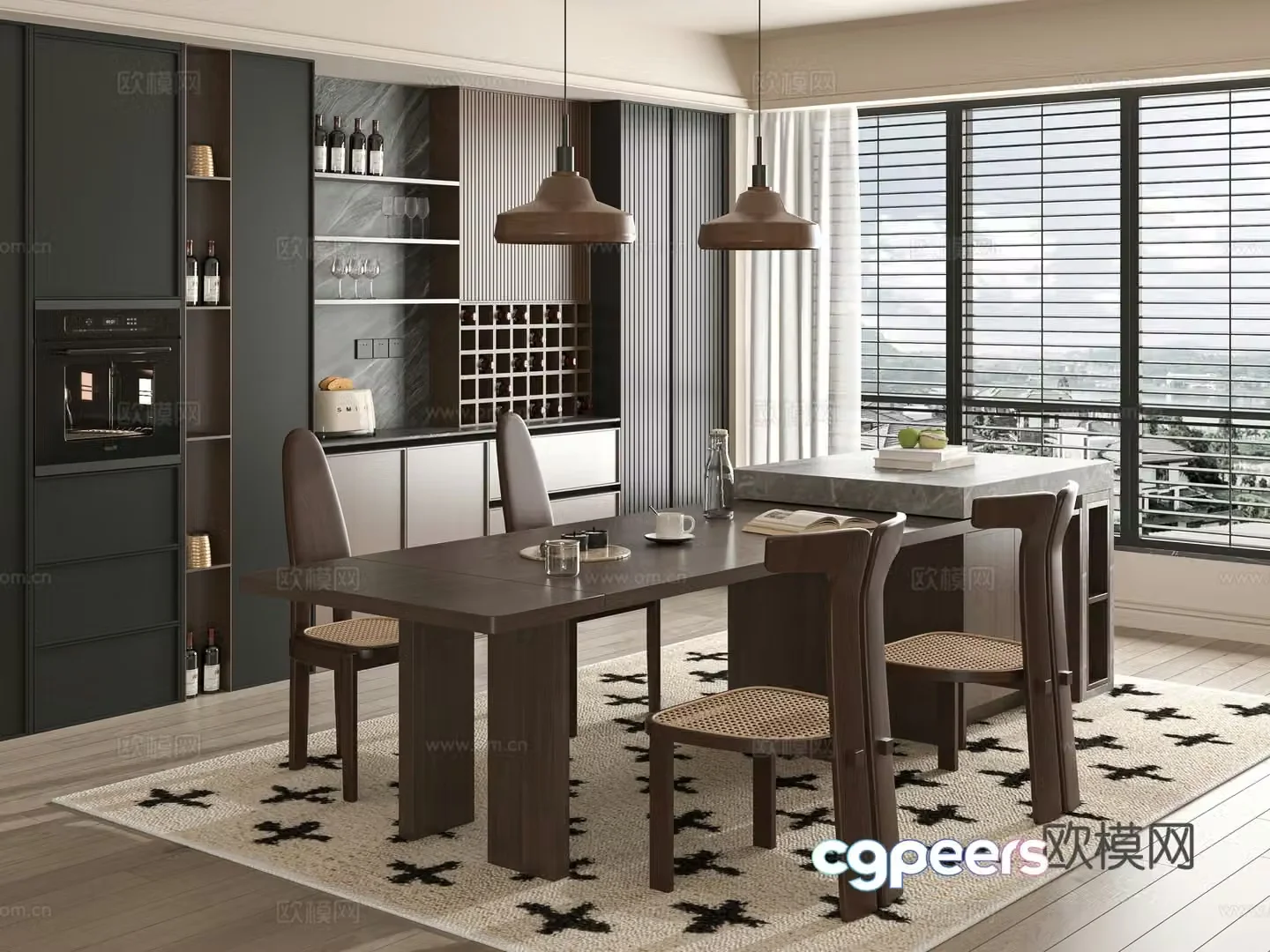 Modern restaurant 3d model