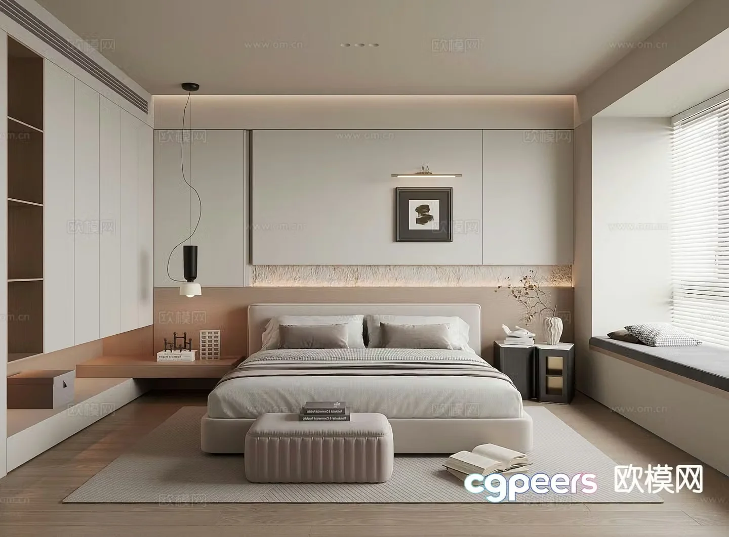 Modern master bedroom 3d model
