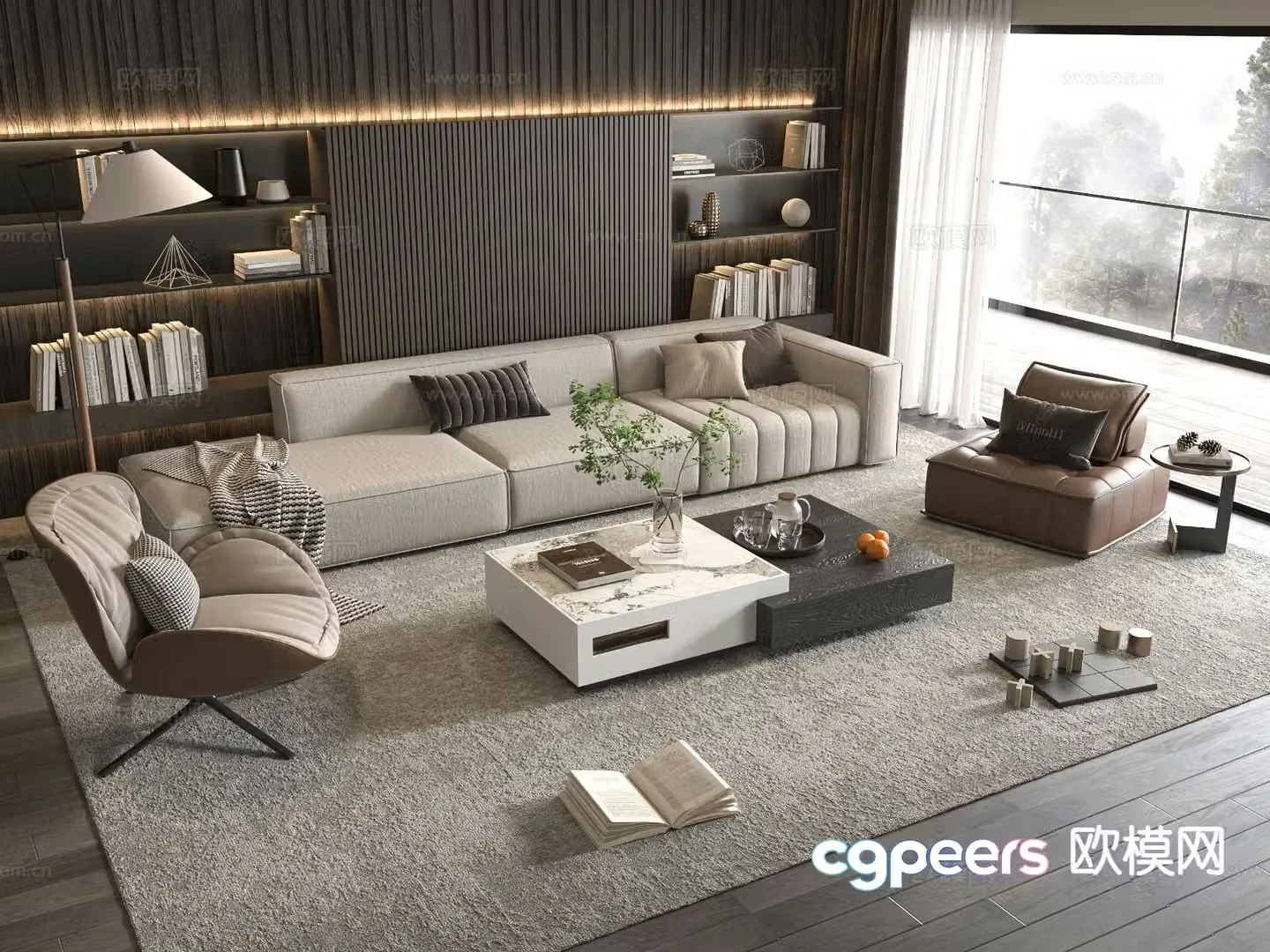 Modern sectional sofa 3d model