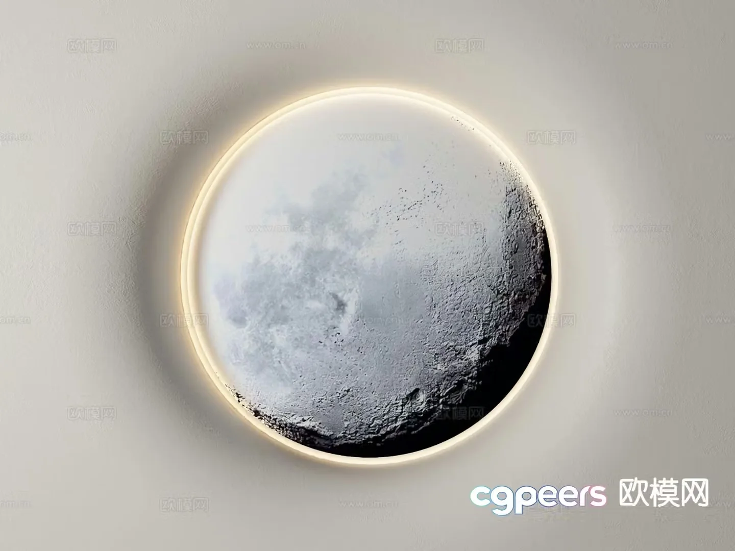 Modern moon lamp plaster lamp bedside lamp 3d model