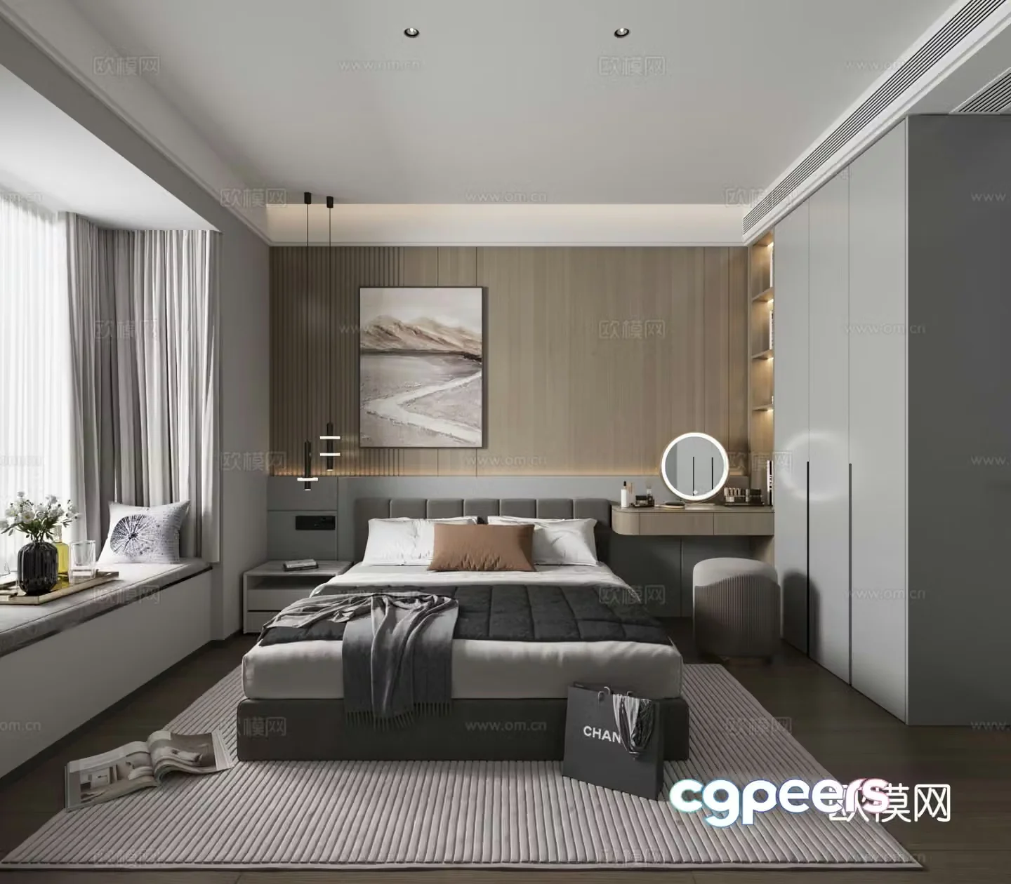 Modern bedroom second bedroom 3d model