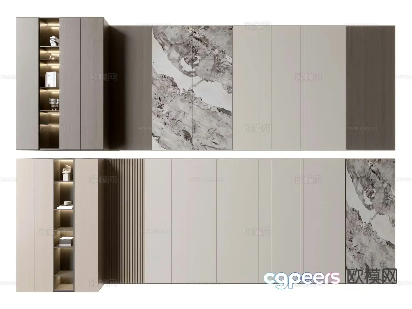 Modern sofa background wall 3d model
