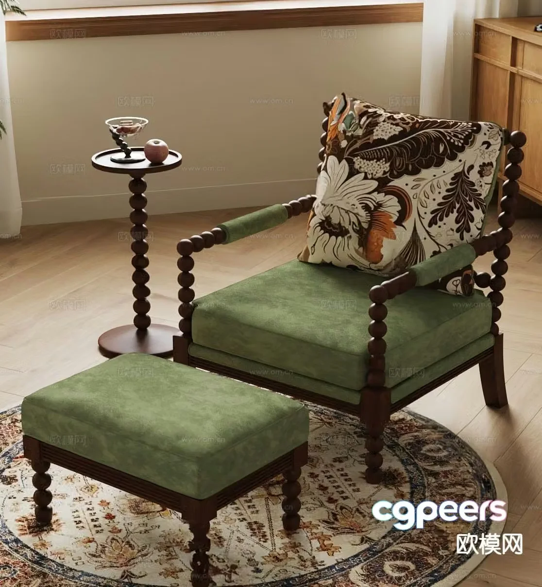 Medieval style chair leisure chair armchair 3d model