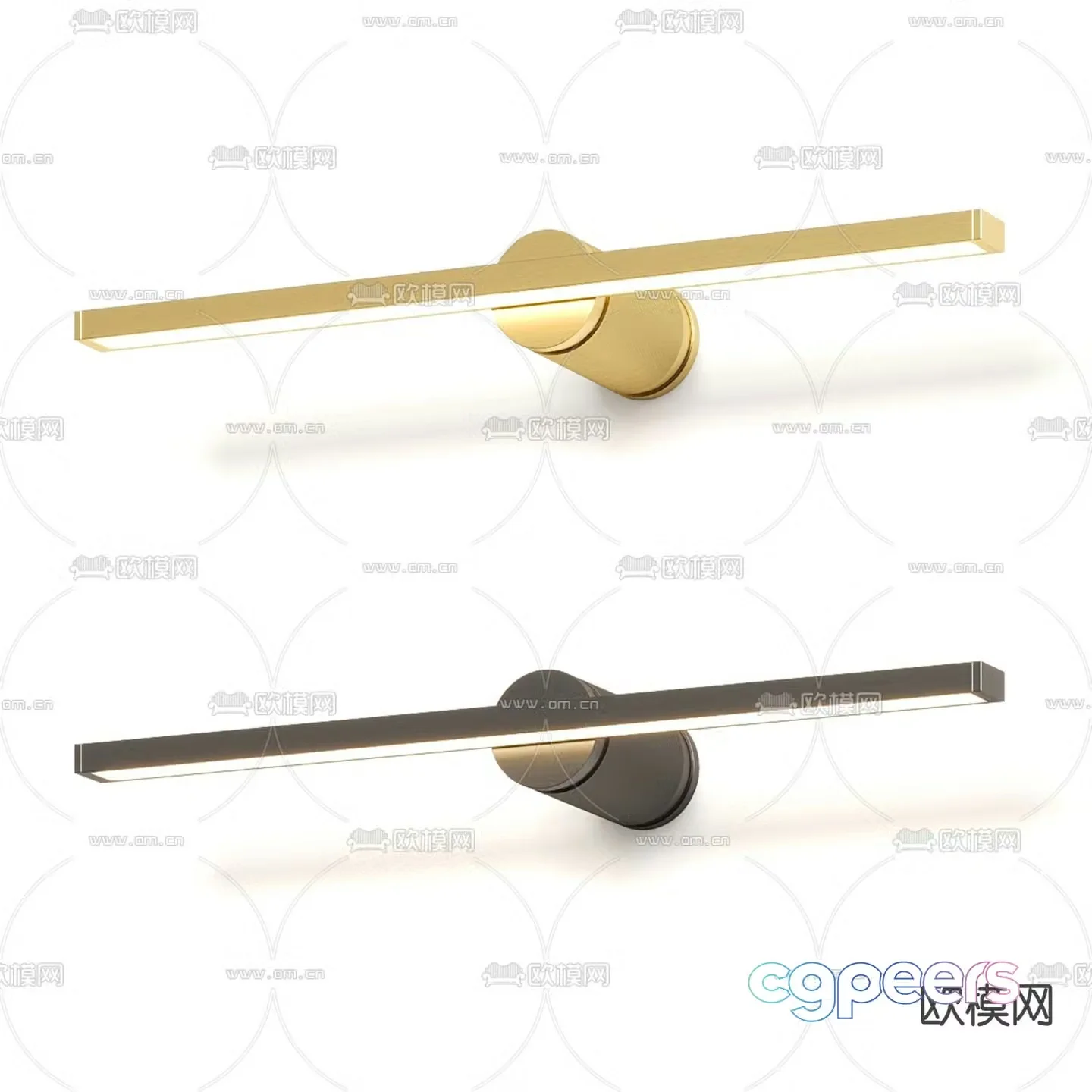Long wall lamp mirror headlight 3d model