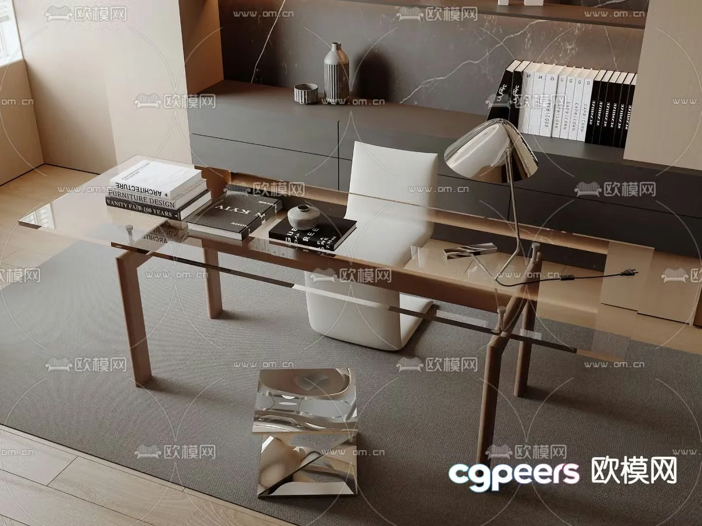 Wabi-sabi desk writing desk 3d model