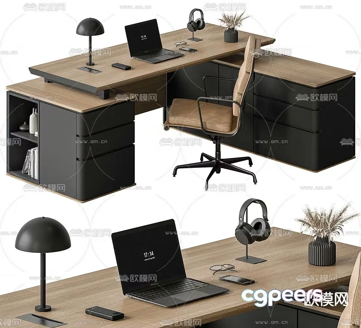 Office desk executive desk supervisor desk 3d model