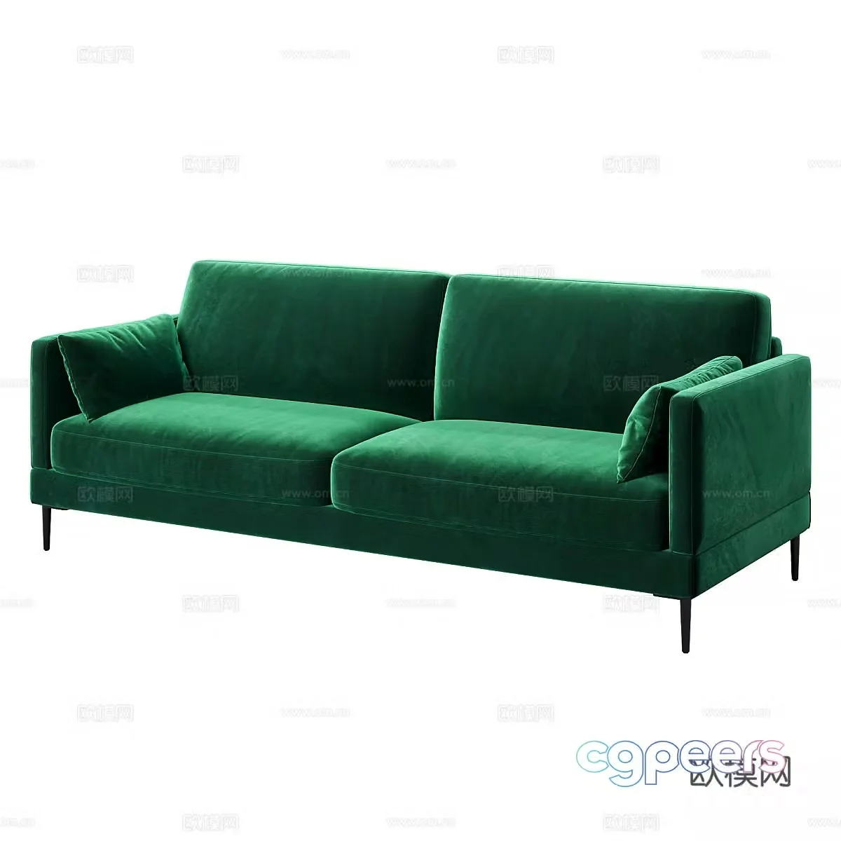 Modern light luxury straight-row sofa 3D model