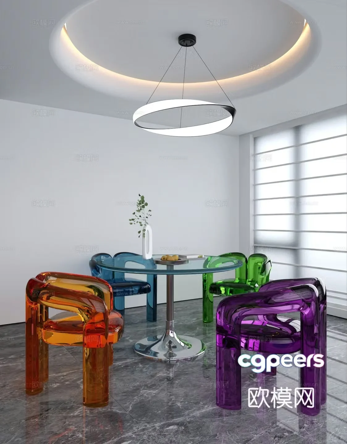 Leisure table and chair 3d model