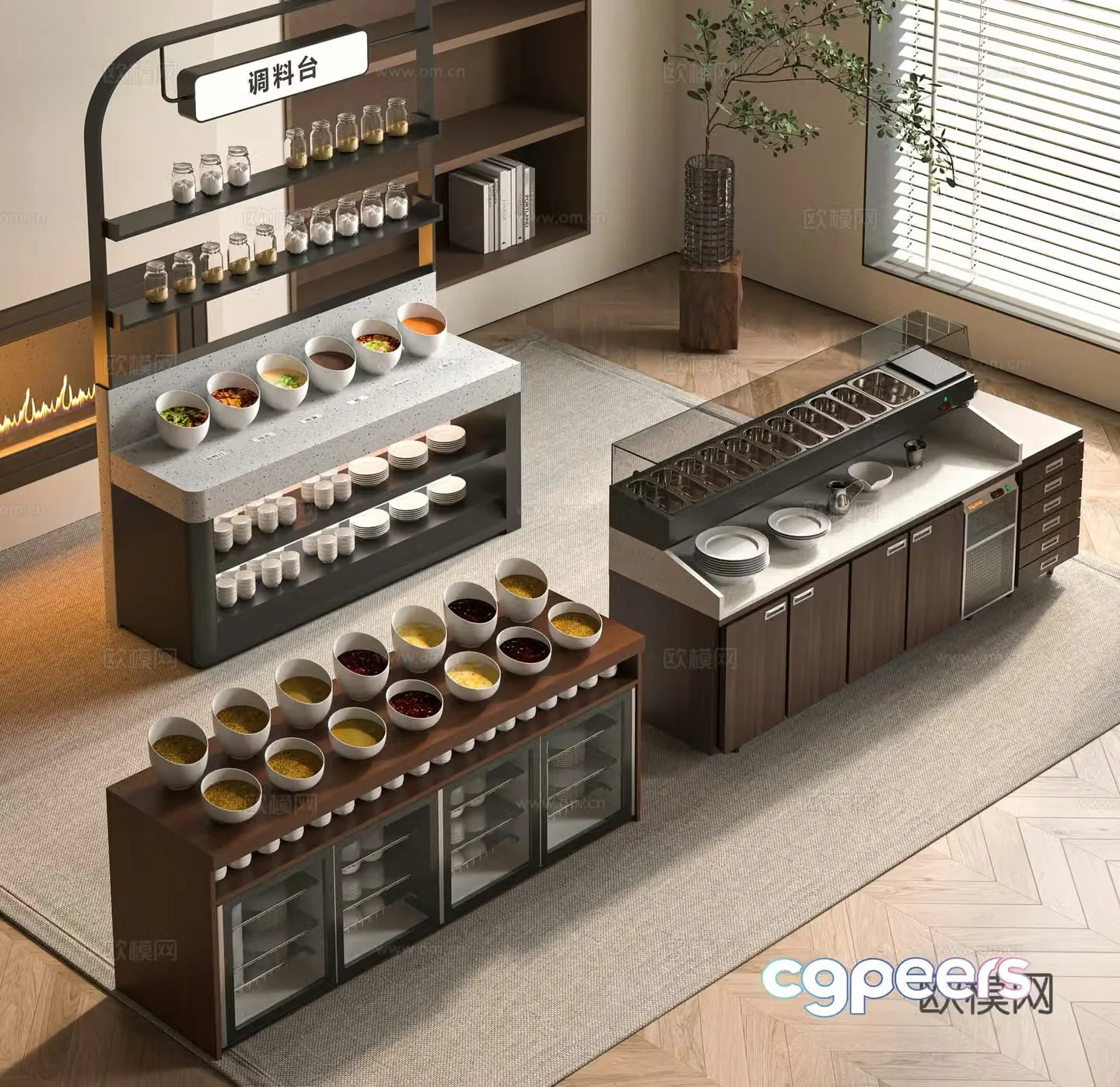 Modern seasoning table 3D model