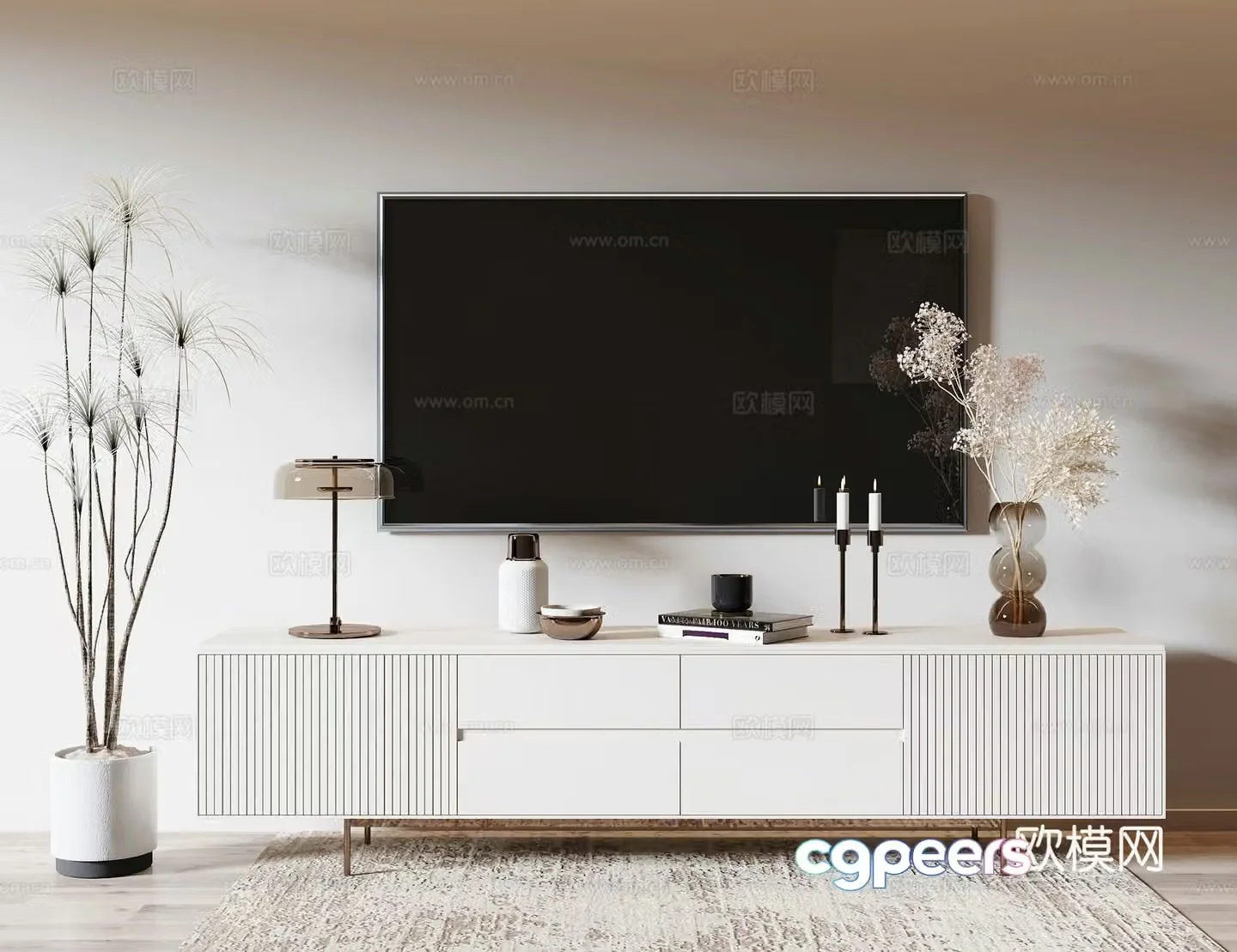 Creamy air TV cabinet 3d model