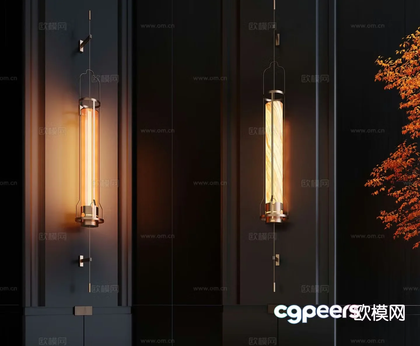 New Chinese style wall lamp marble wall lamp 3d model