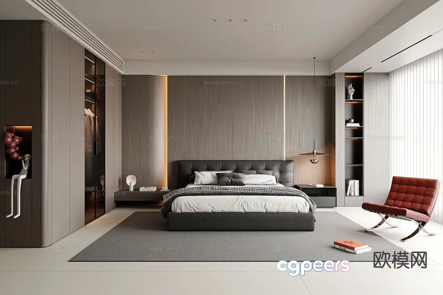 Italian style bedroom master bedroom 3d model