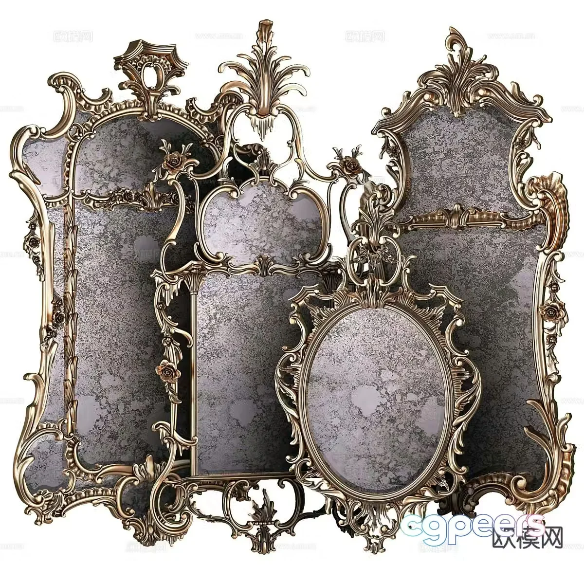 Special-shaped mirror decorative mirror hanging mirror 3D model