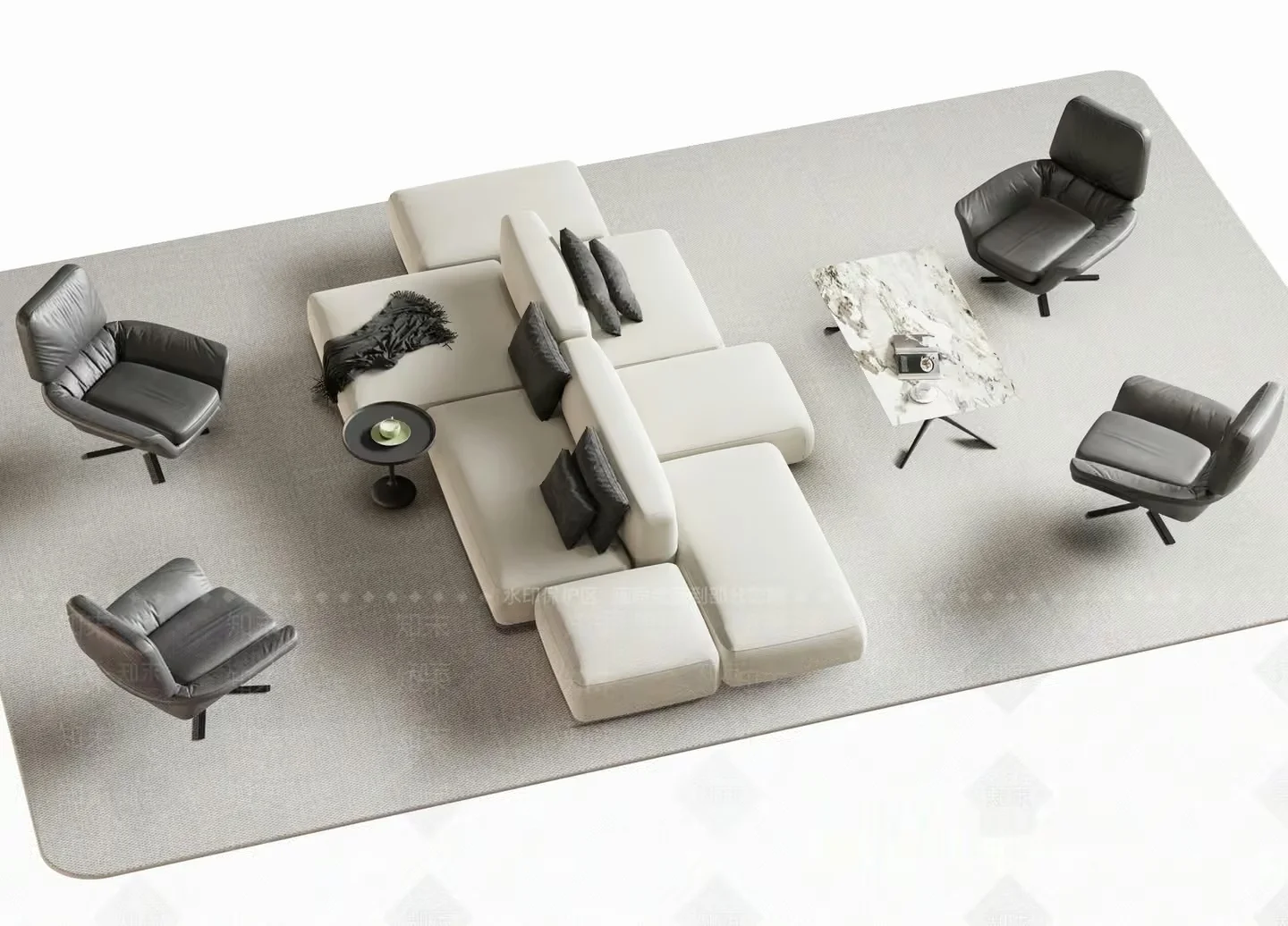 Modern Living Room 3D Model – 16237 – VRAY Render