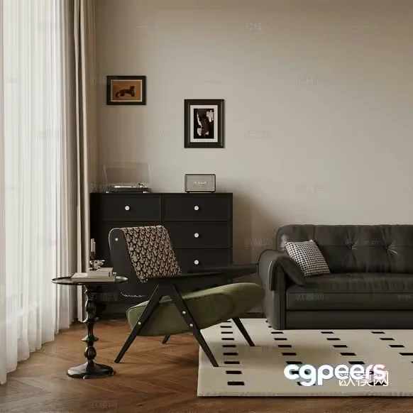 Modern Living Room 3D Model – 15911 – VRAY Render