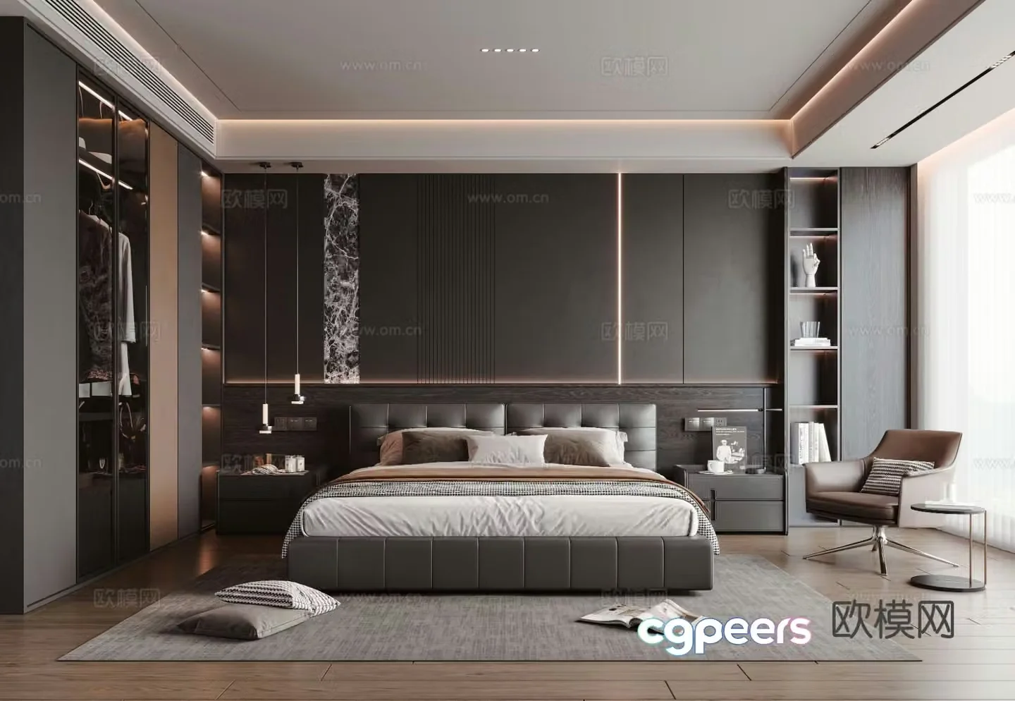 Italian bedroom master bedroom 3d model