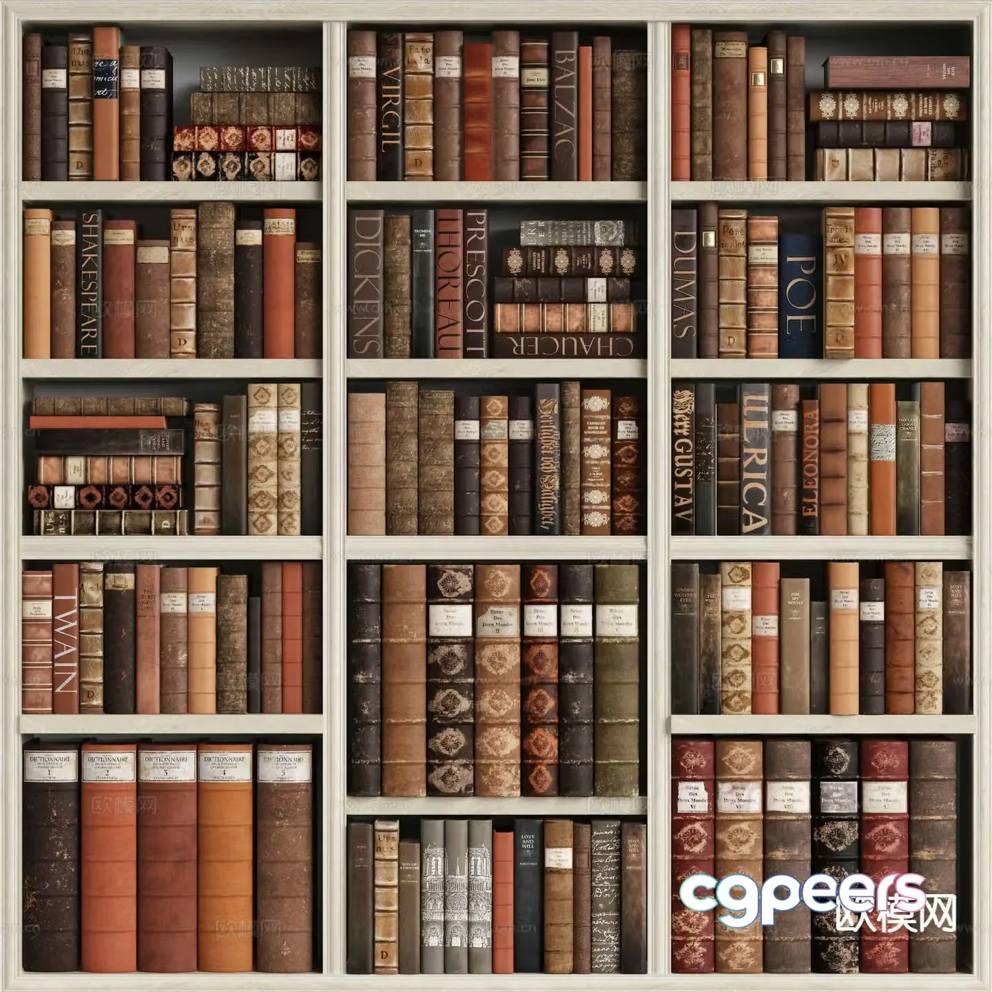 retro books book english book 3d model