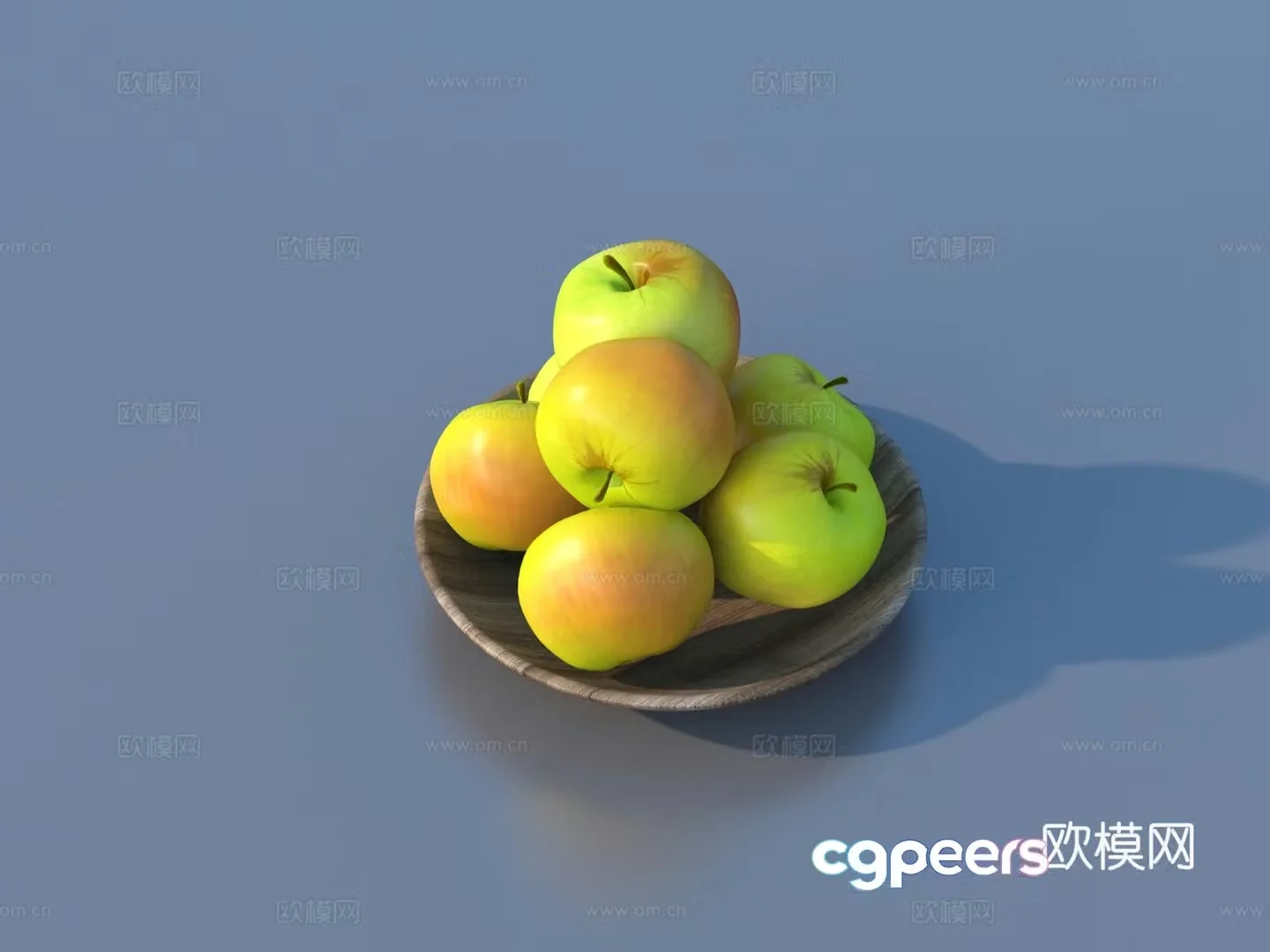 Apple fruit dish 3d model
