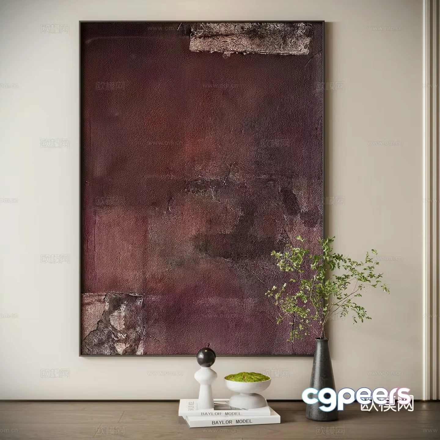 Middle-aged abstract hanging paintings decorative paintings 3d model