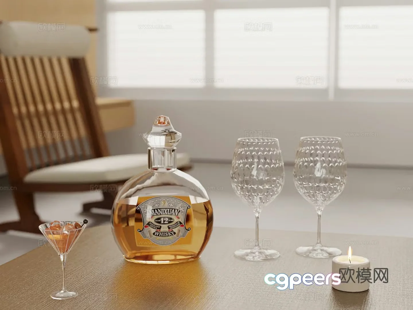 Wine Modern Wine Water Cup Glass Wine 3D Model