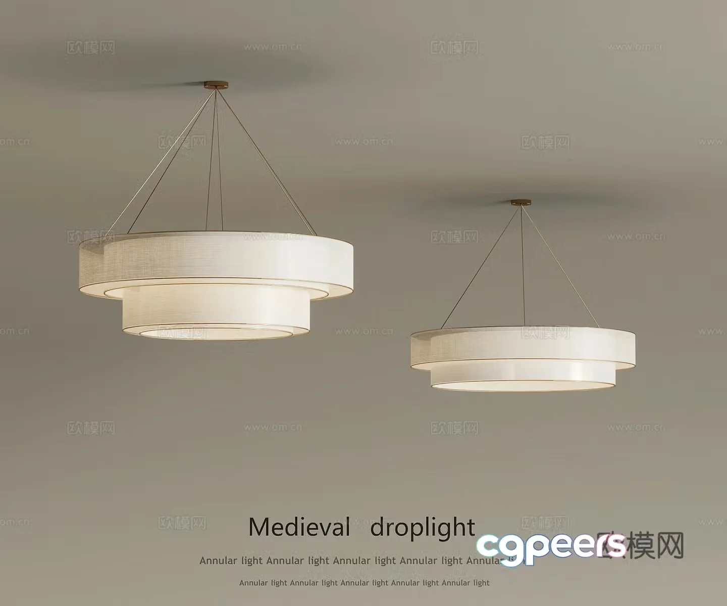 Chandelier New Chinese Chandelier Double-layer Chandelier 3D Model