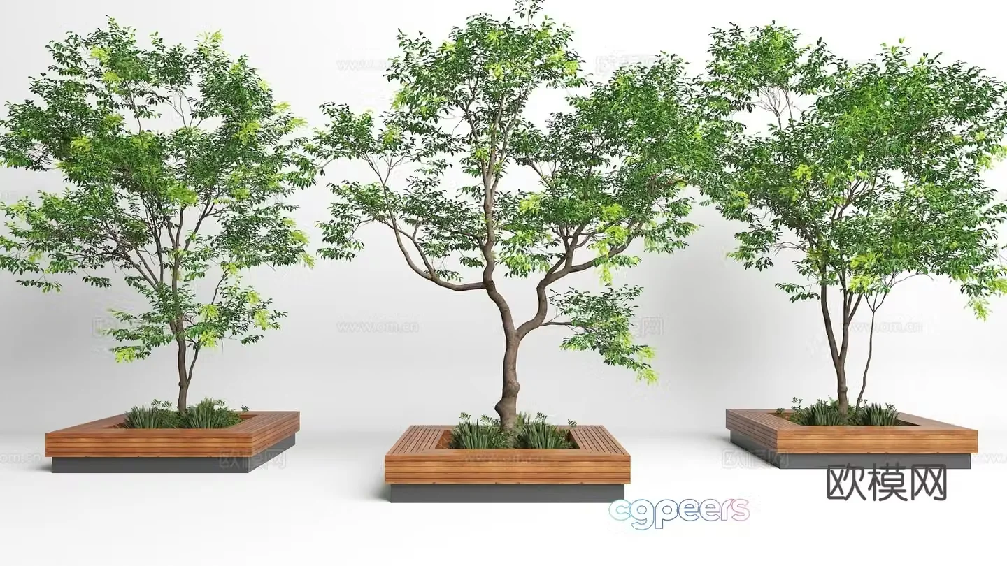 Modern landscape seats Landscape tree pool stool 3D model