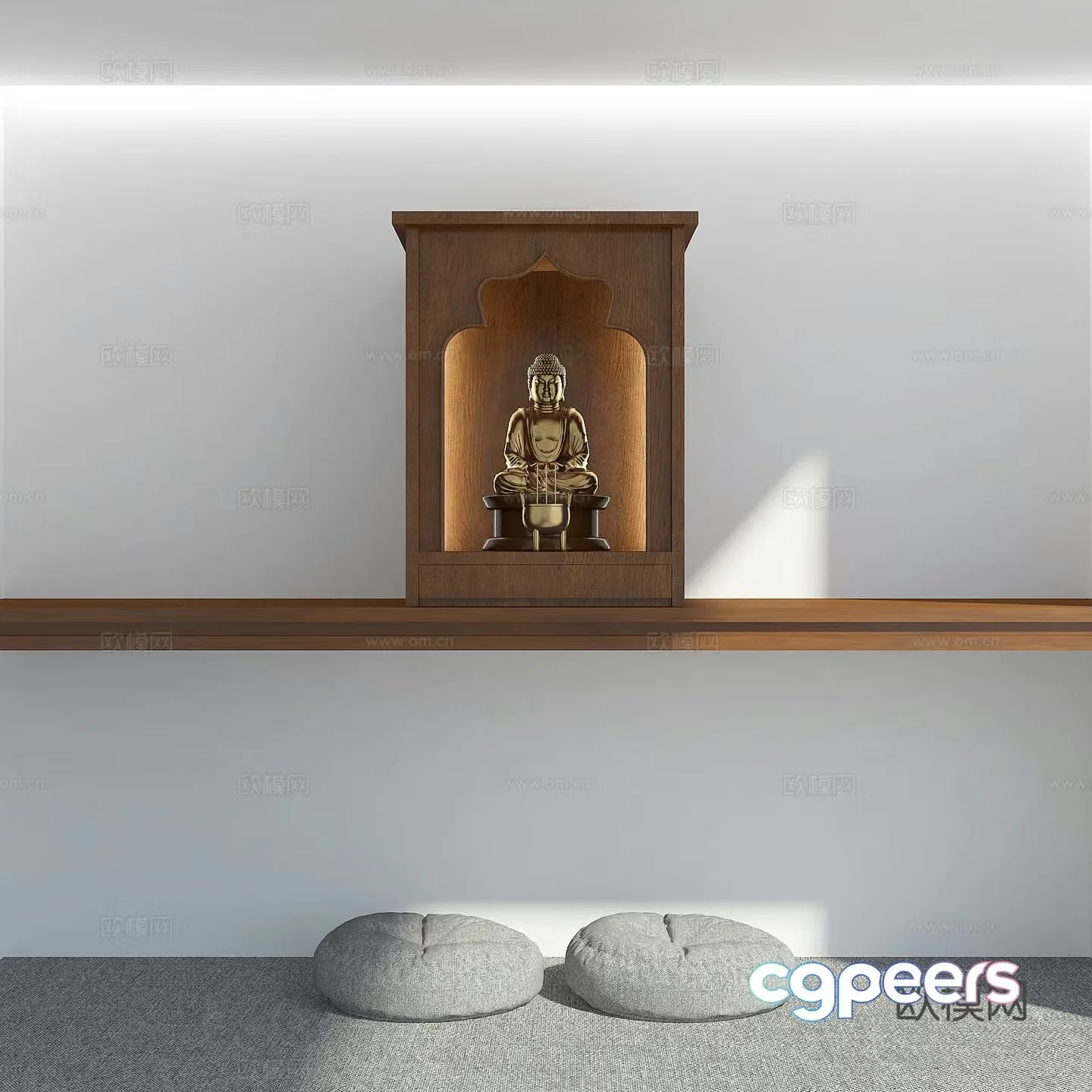 Chinese style Buddhist niche 3D model