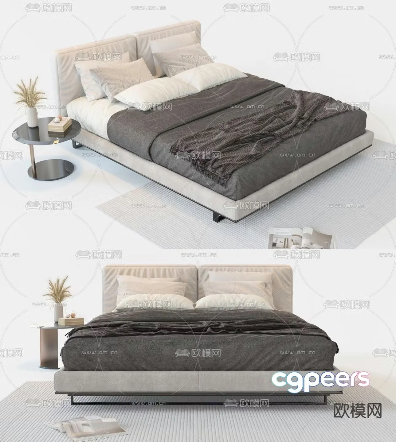 Poliform double bed 3d model