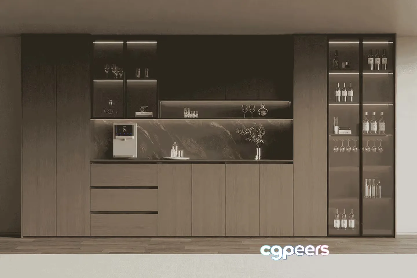 Modern Kitchen Design 3D Model – 15405 – VRAY Render