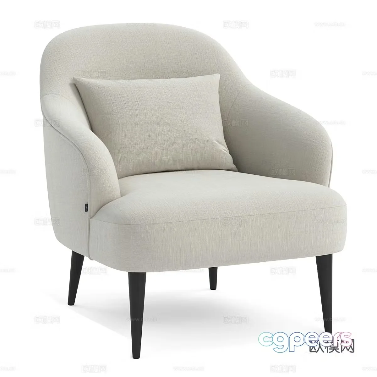 Modern simple single sofa single sofa simple sofa casual sofa living room sofa 3d model