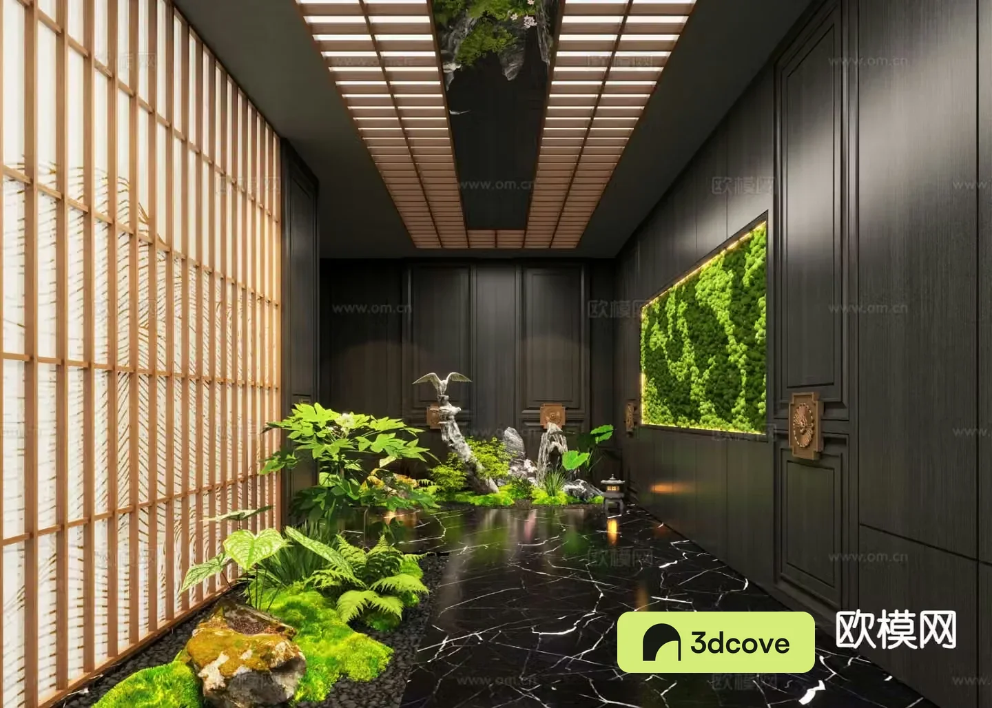 Modern aisle landscape indoor landscaping