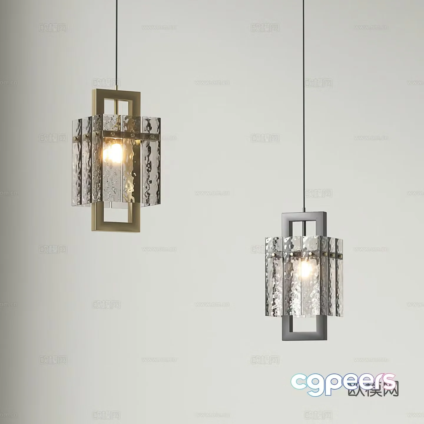 Light luxury chandelier restaurant chandelier glass chandelier 3d model