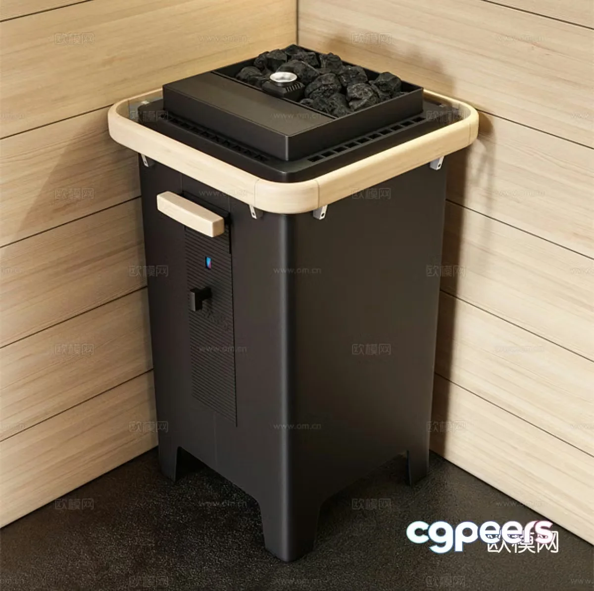 B&B Trash Can Outdoor Trash Can Garden Trash Can Sauna Trash Can Sweat Steam Room Trash 3D Model