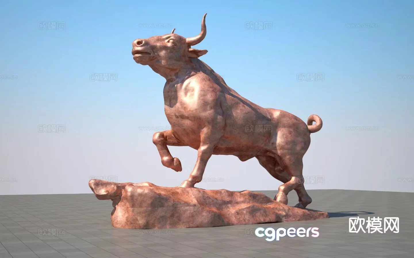 Pioneer Cow Sculpture 3D Model