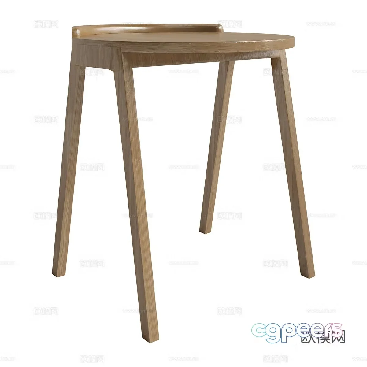 Log stool 3d model